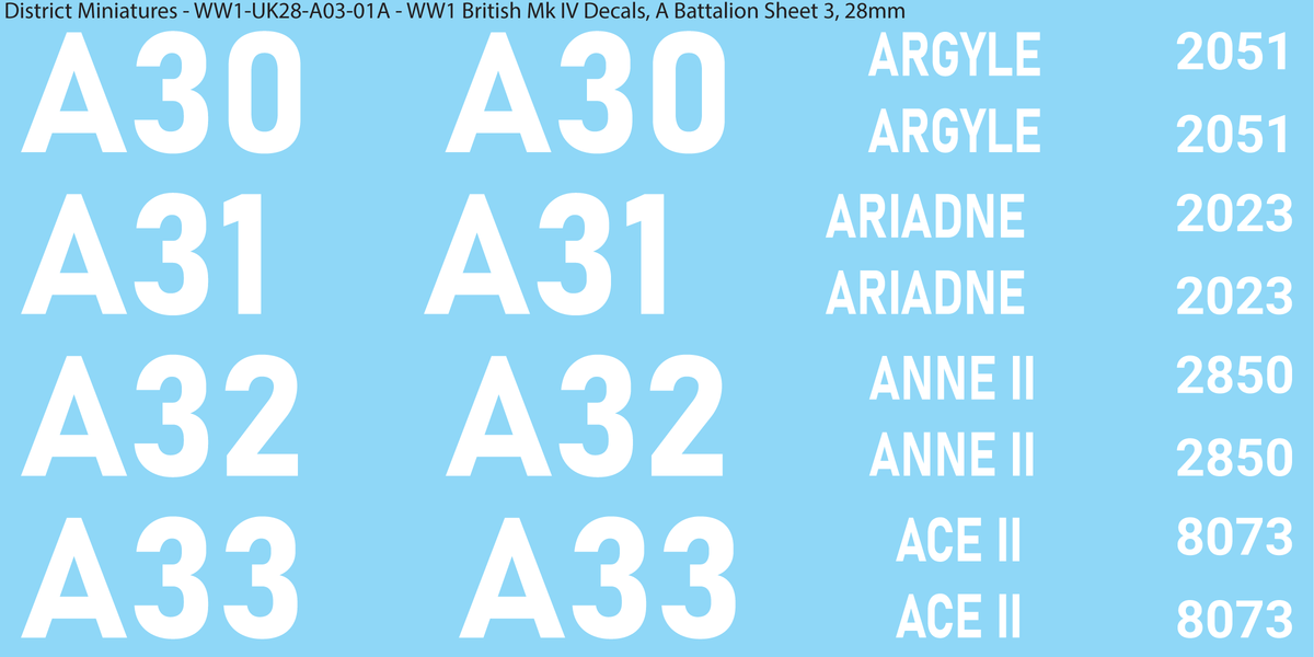 A Battalion Sheet 3, 28mm
