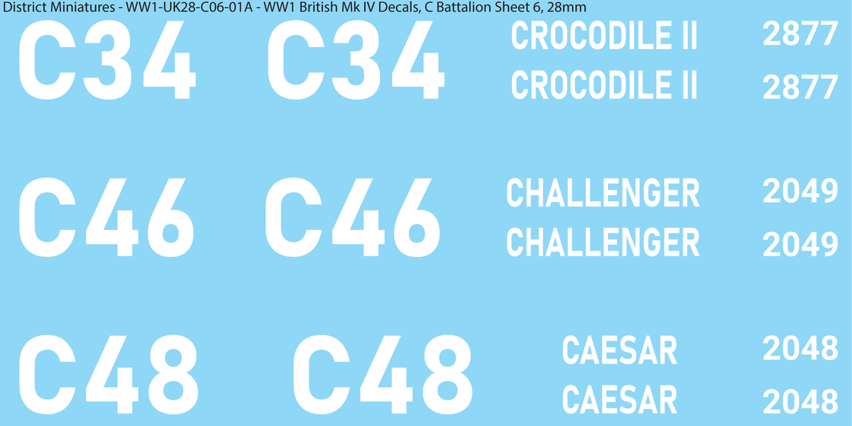 C Battalion Sheet 6, 28mm