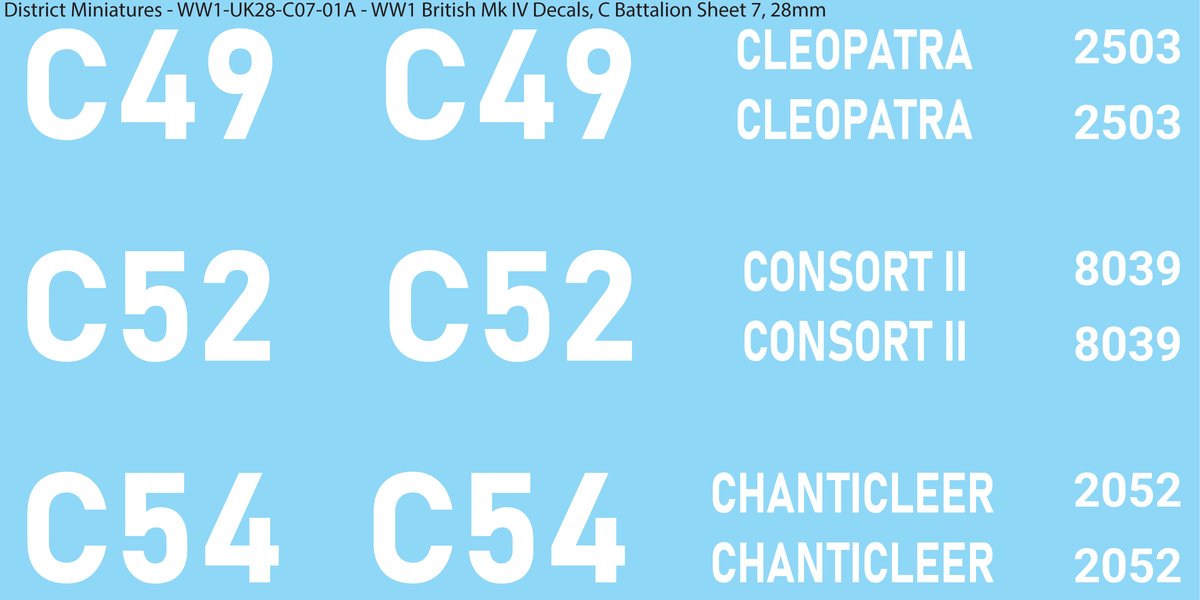 C Battalion Sheet 7, 28mm