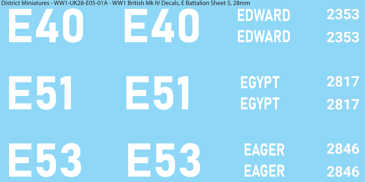 E Battalion Sheet 5, 28mm