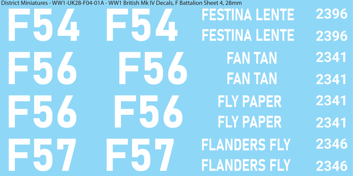 F Battalion Sheet 4, 28mm