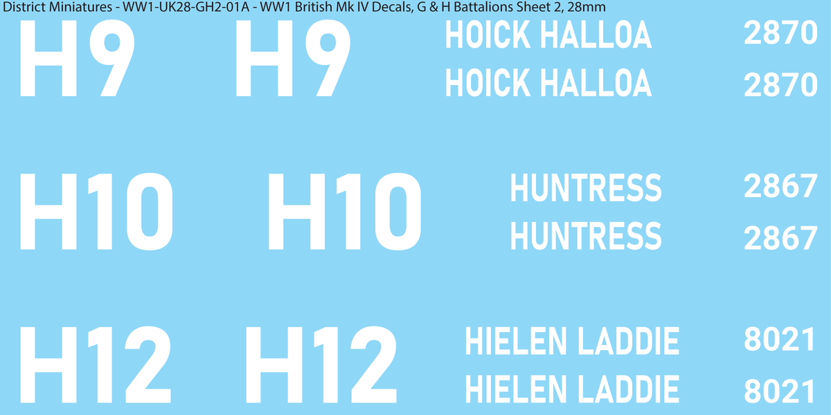 G & H Battalions Sheet 2, 28mm