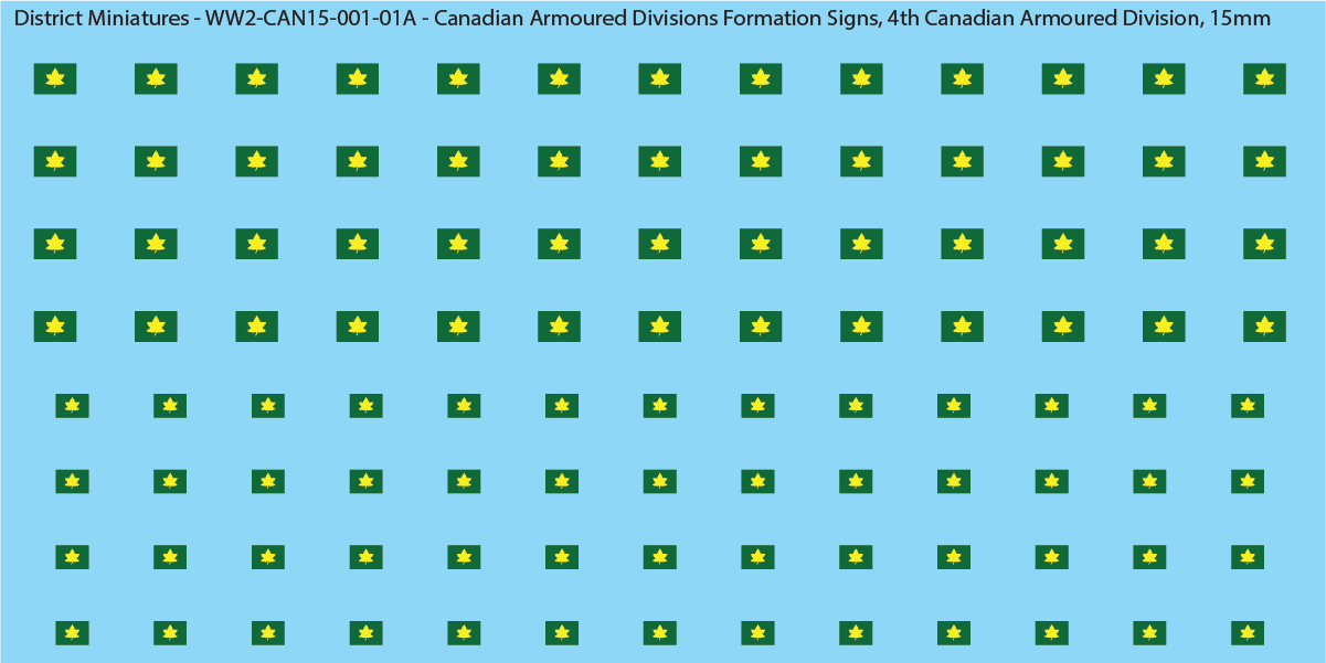 WW2 Canada - Canadian Armoured Divisions Formation Signs (Multiple Options), 15mm