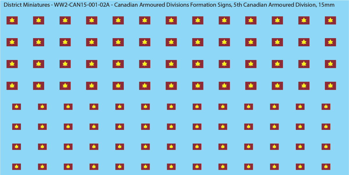 WW2 Canada - Canadian Armoured Divisions Formation Signs (Multiple Options), 15mm