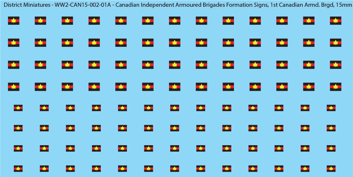 WW2 Canada - Canadian Independent Armoured Brigades Formation Signs (Multiple Options), 15mm