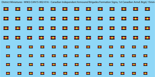 WW2 Canada - Canadian Independent Armoured Brigades Formation Signs (Multiple Options), 15mm