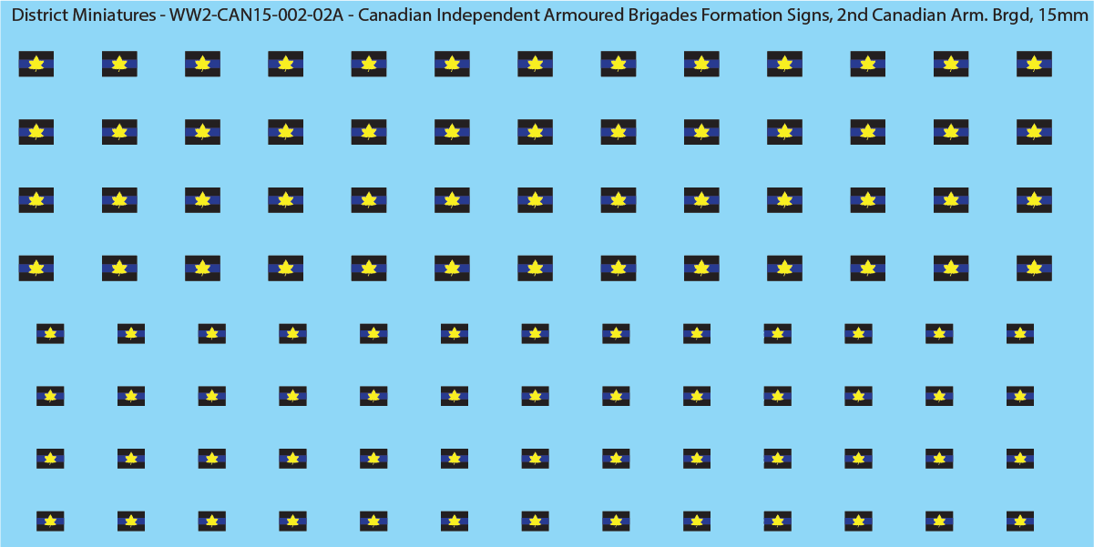 WW2 Canada - Canadian Independent Armoured Brigades Formation Signs (Multiple Options), 15mm