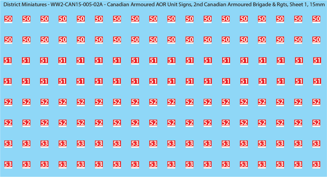 Multiple Unit Signs WW2 Canada - Canadian Armoured AOR Unit Signs (Multiple Options), 15mm ...