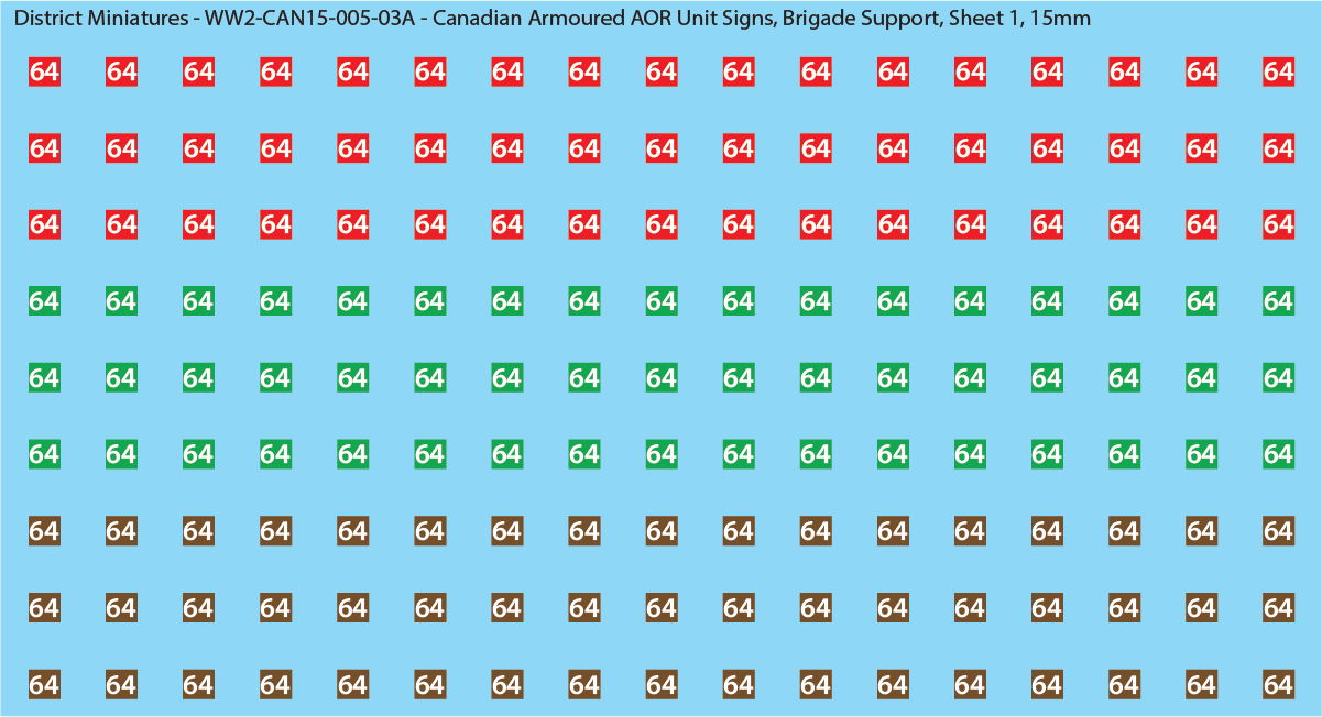 WW2 Canada - Canadian Armoured AOR Unit Signs (Multiple Options), 15mm