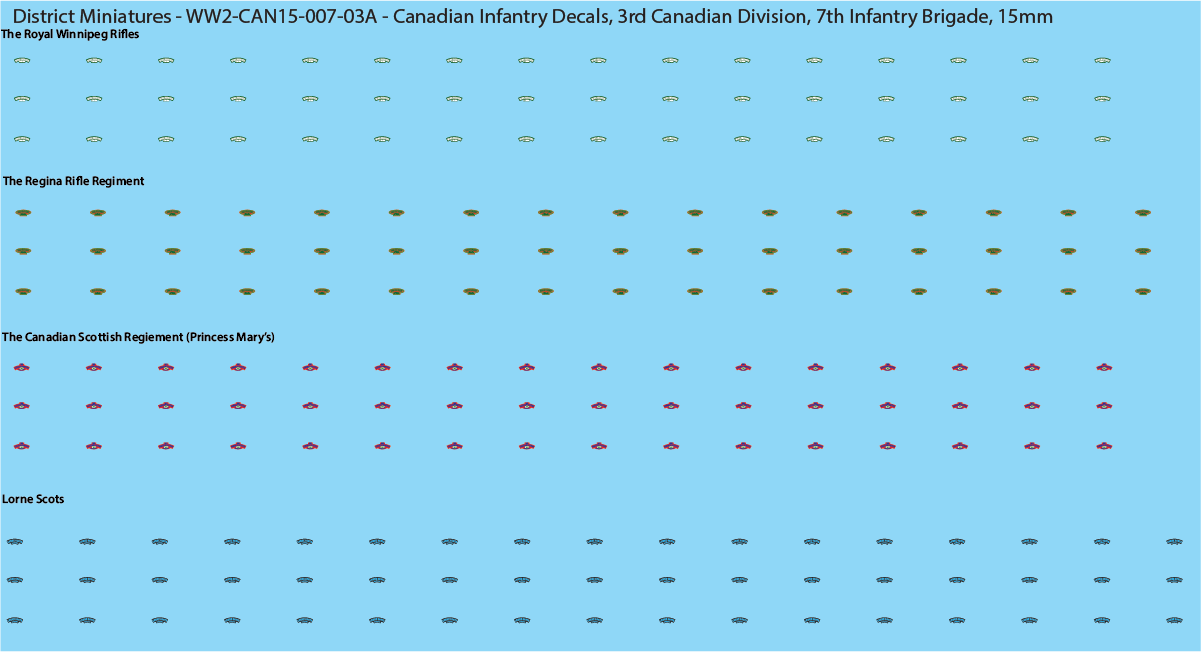 WW2 Canada - Canadian Infantry Decals (Multiple Options), 15mm Decals