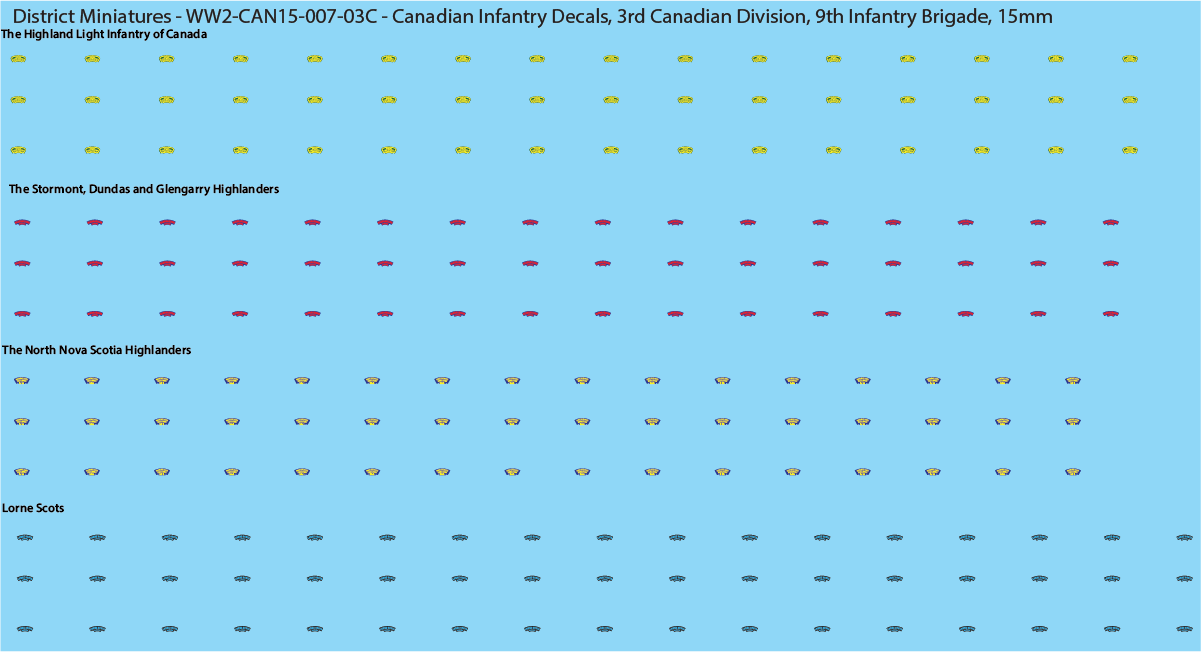 WW2 Canada - Canadian Infantry Decals (Multiple Options), 15mm Decals