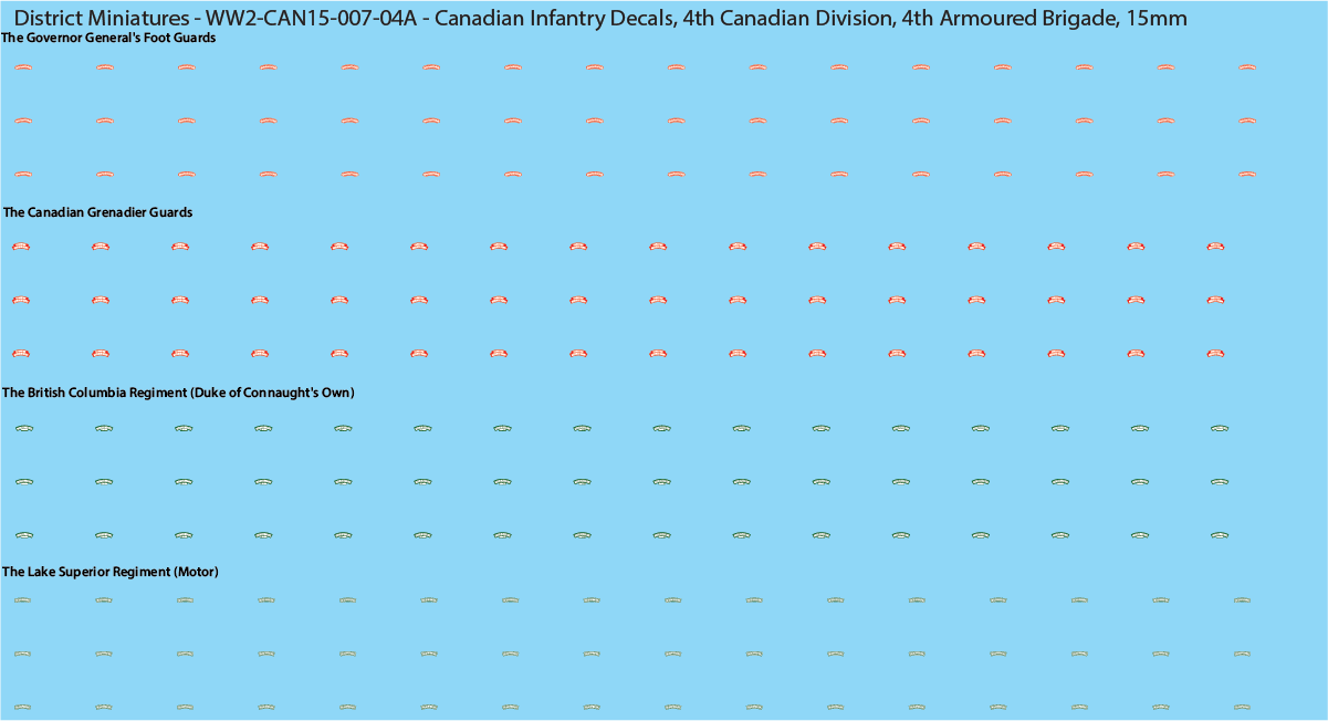 WW2 Canada - Canadian Infantry Decals (Multiple Options), 15mm Decals
