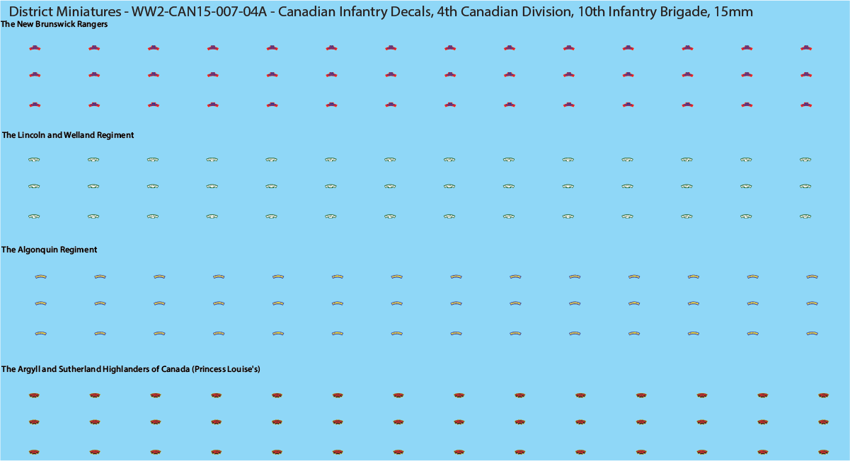 WW2 Canada - Canadian Infantry Decals (Multiple Options), 15mm Decals
