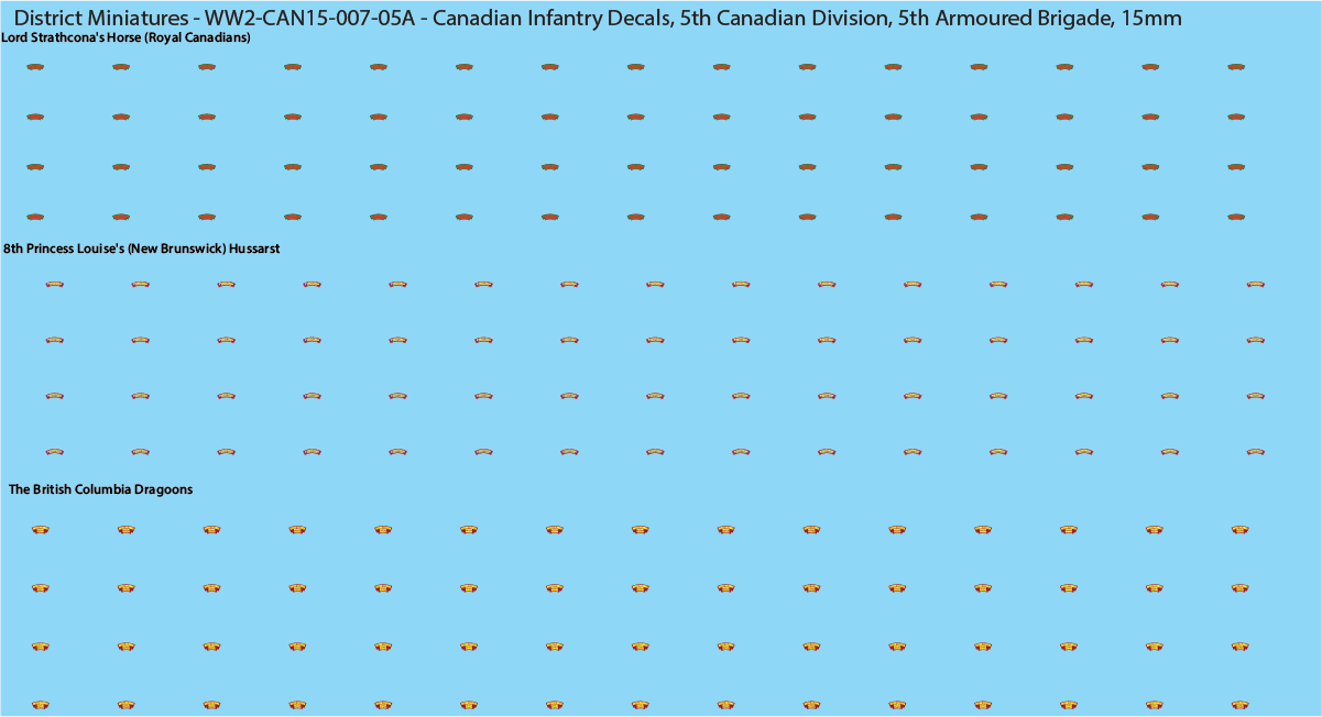 WW2 Canada - Canadian Infantry Decals (Multiple Options), 15mm Decals