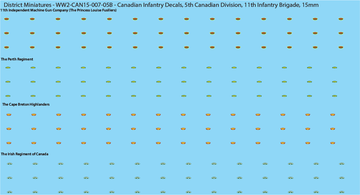 WW2 Canada - Canadian Infantry Decals (Multiple Options), 15mm Decals