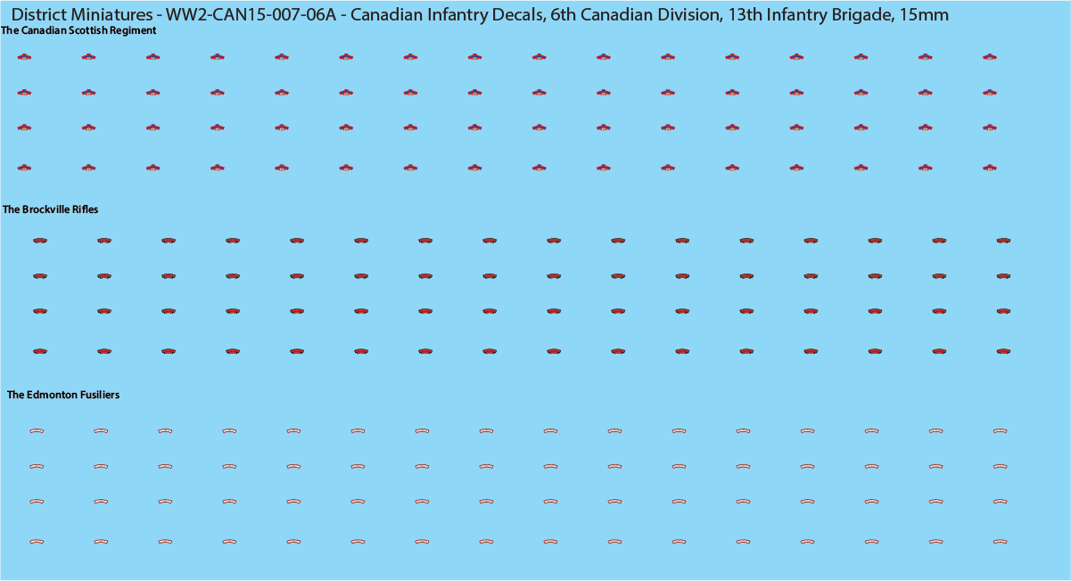 WW2 Canada - Canadian Infantry Decals (Multiple Options), 15mm Decals
