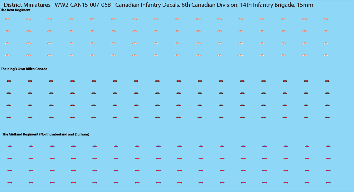 WW2 Canada - Canadian Infantry Decals (Multiple Options), 15mm Decals