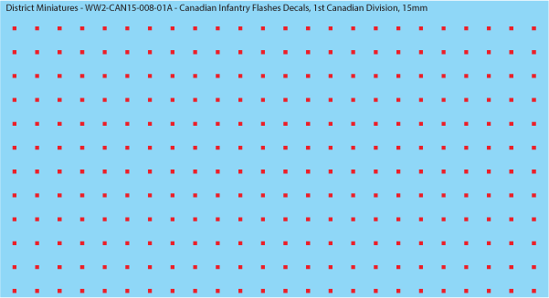 WW2 Canada - Canadian Infantry Flashes Decals (Multiple Options), 15mm Decals