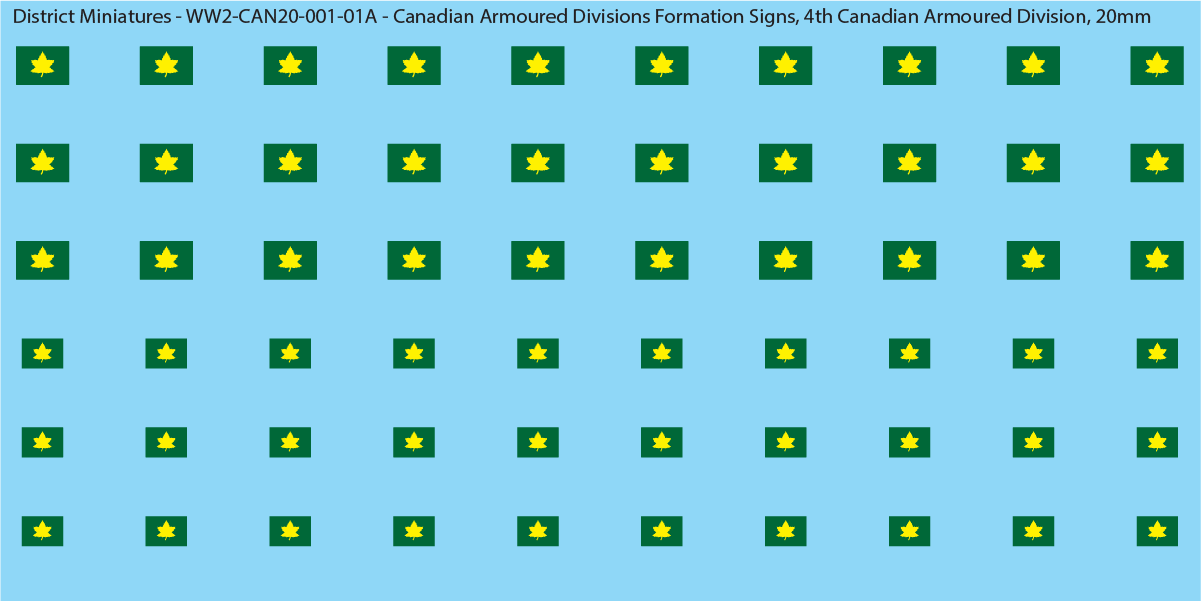 WW2 Canada - Canadian Armoured Divisions Formation Signs (Multiple Options), 20mm