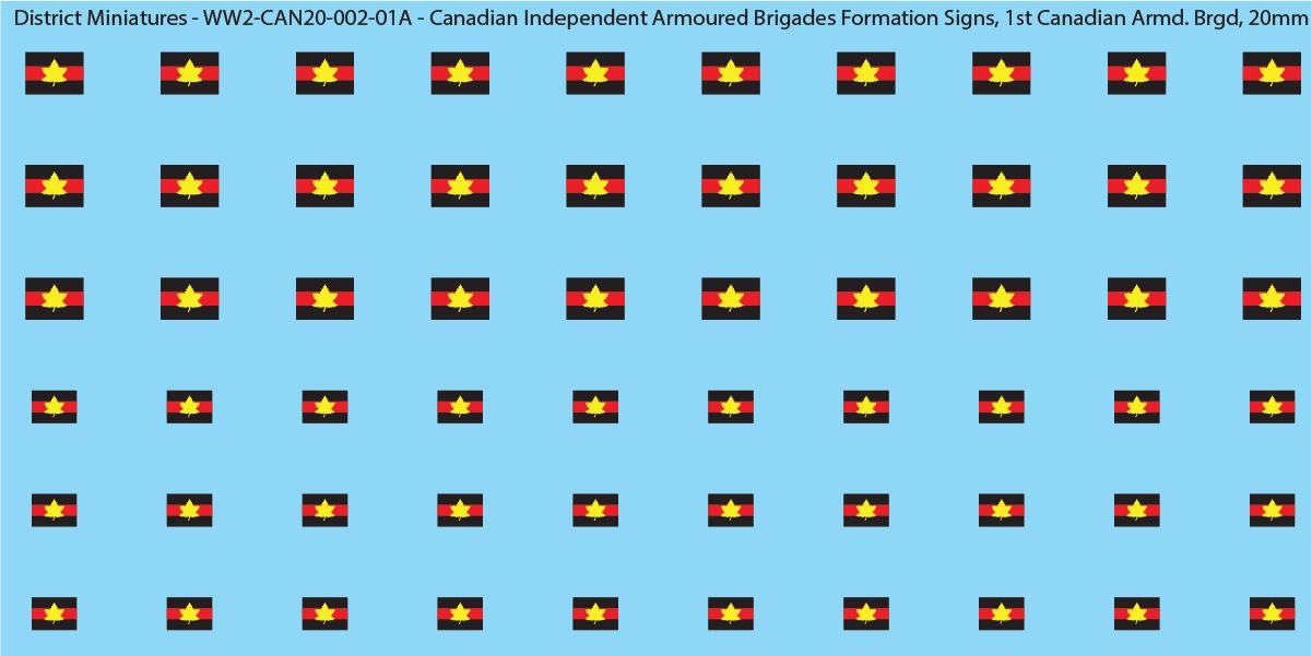 WW2 Canada - Canadian Independent Armoured Brigades Formation Signs (Multiple Options), 20mm