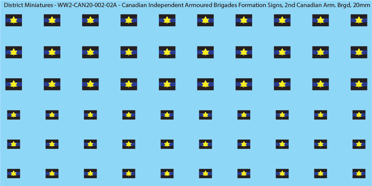 WW2 Canada - Canadian Independent Armoured Brigades Formation Signs (Multiple Options), 20mm