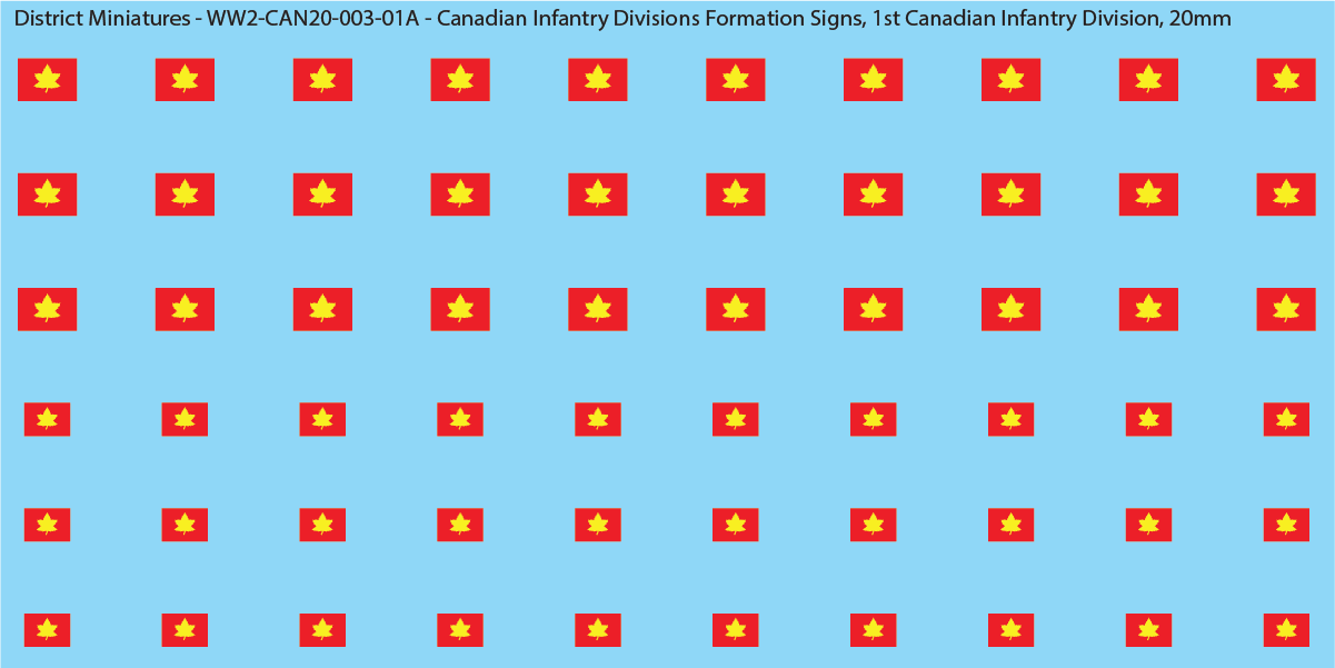 WW2 Canada - Canadian Infantry Divisions Formation Signs (Multiple Options), 20mm