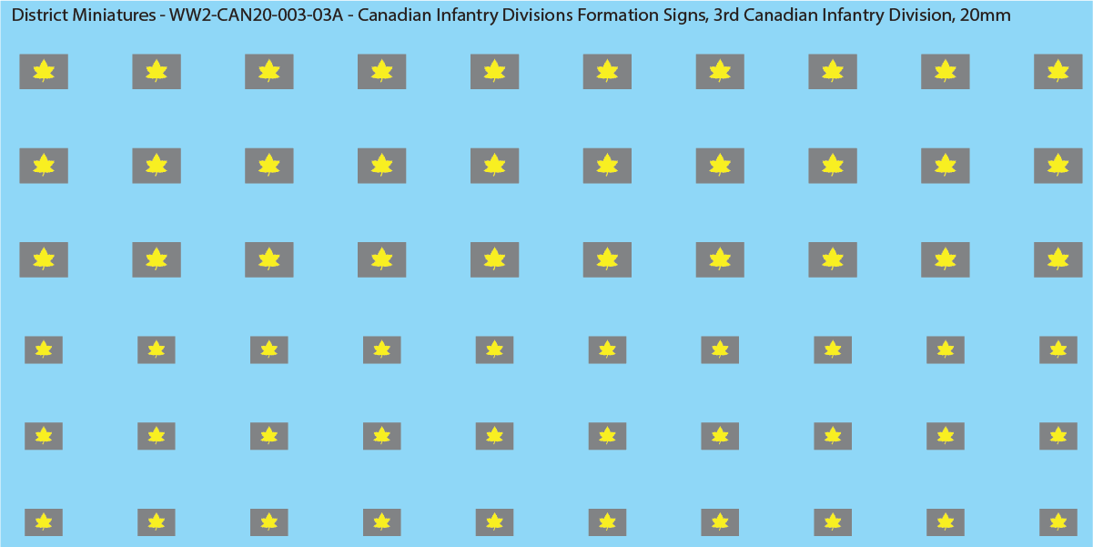 WW2 Canada - Canadian Infantry Divisions Formation Signs (Multiple Options), 20mm