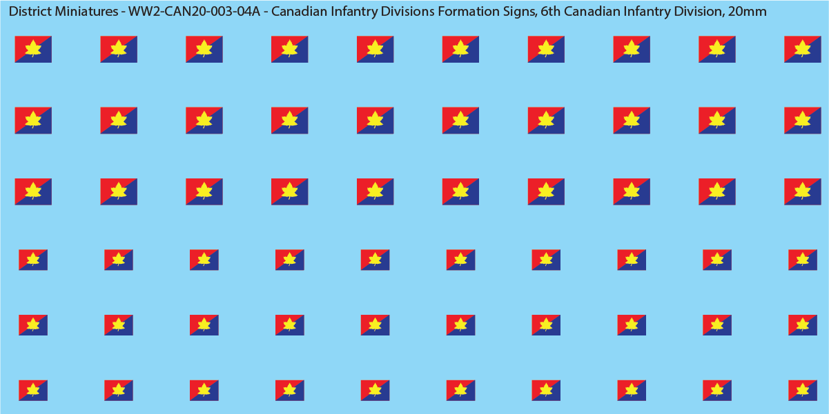 WW2 Canada - Canadian Infantry Divisions Formation Signs (Multiple Options), 20mm