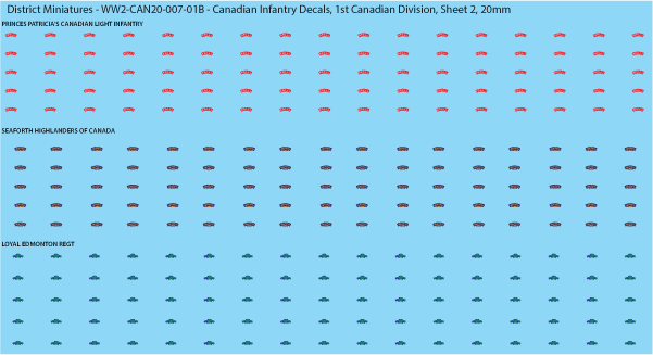 WW2 Canada - Canadian Infantry Decals (Multiple Options), 20mm Decals