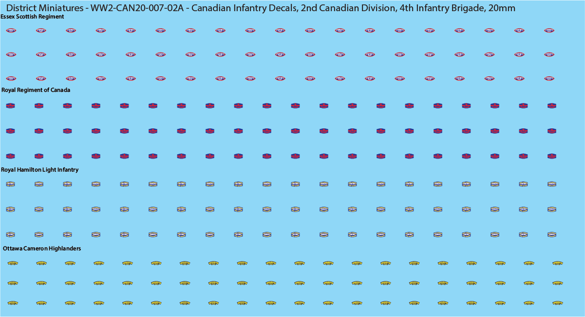 WW2 Canada - Canadian Infantry Decals (Multiple Options), 20mm Decals