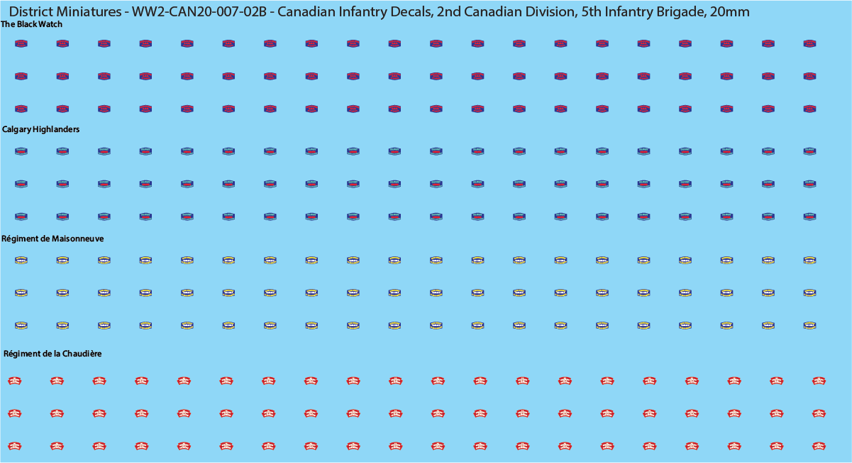 WW2 Canada - Canadian Infantry Decals (Multiple Options), 20mm Decals