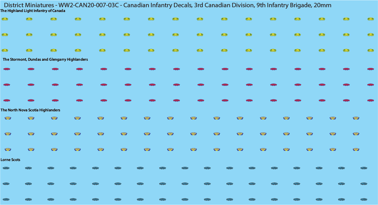 WW2 Canada - Canadian Infantry Decals (Multiple Options), 20mm Decals