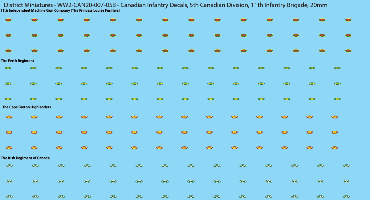 WW2 Canada - Canadian Infantry Decals (Multiple Options), 20mm Decals