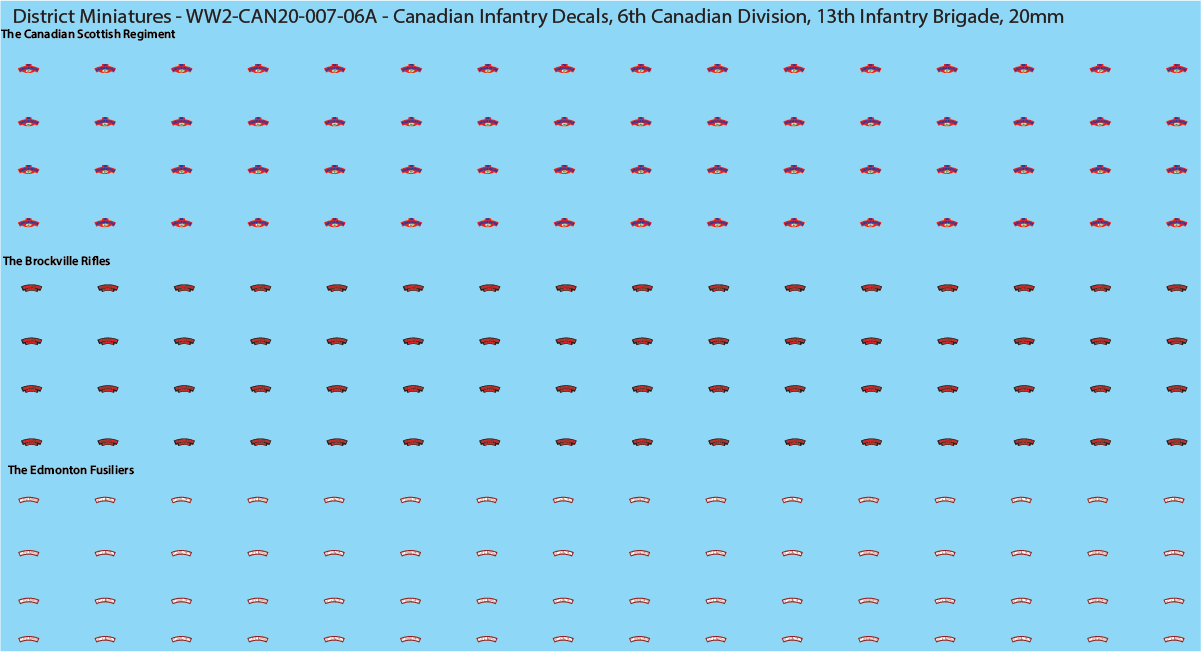 WW2 Canada - Canadian Infantry Decals (Multiple Options), 20mm Decals