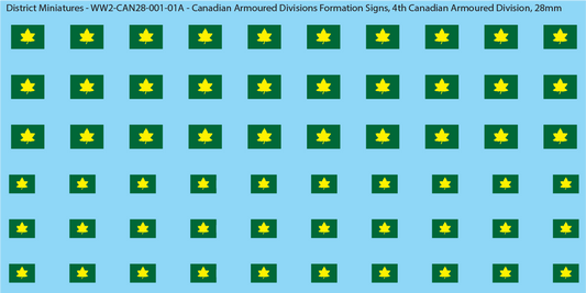 WW2 Canada - Canadian Armoured Divisions Formation Signs (Multiple Options), 28mm