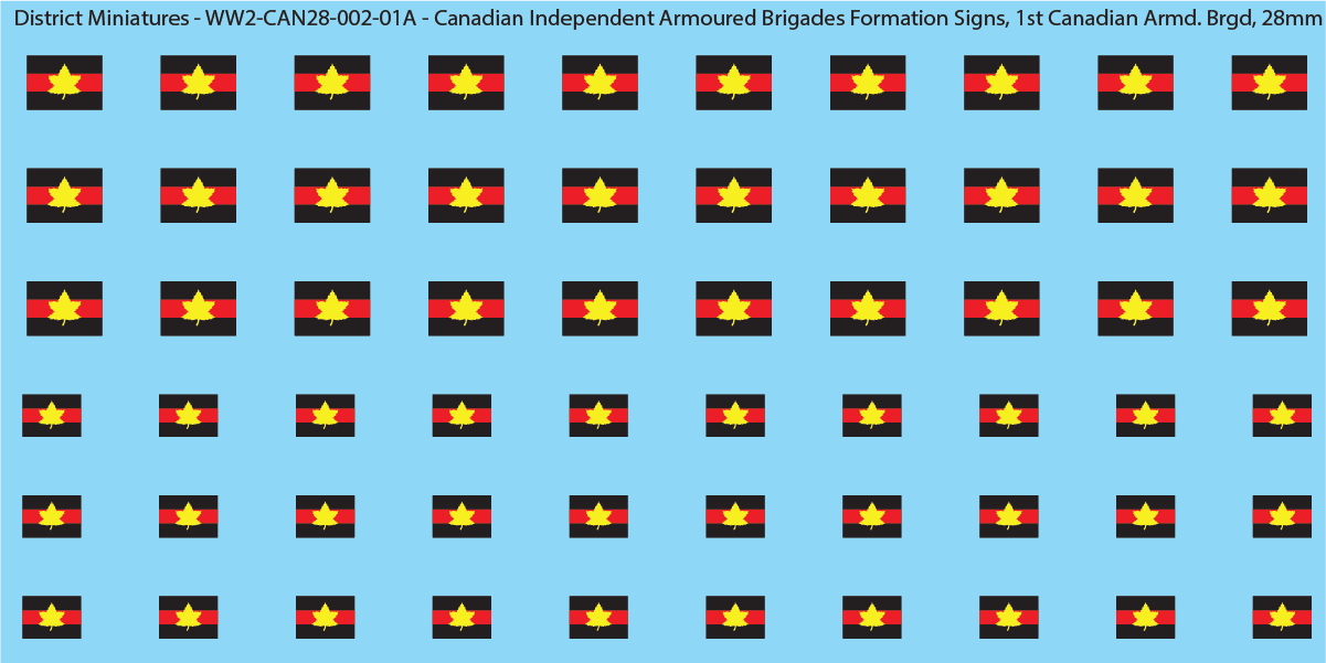 WW2 Canada - Canadian Independent Armoured Brigades Formation Signs (Multiple Options), 28mm