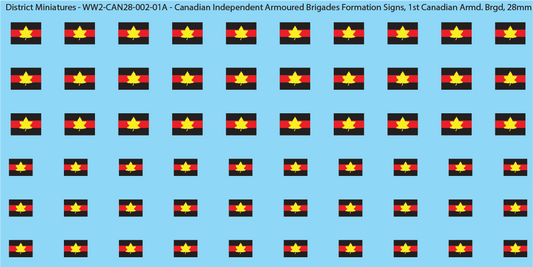 WW2 Canada - Canadian Independent Armoured Brigades Formation Signs (Multiple Options), 28mm