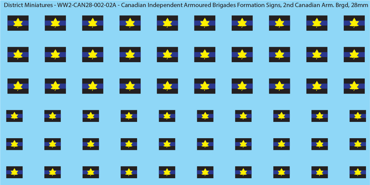 WW2 Canada - Canadian Independent Armoured Brigades Formation Signs (Multiple Options), 28mm