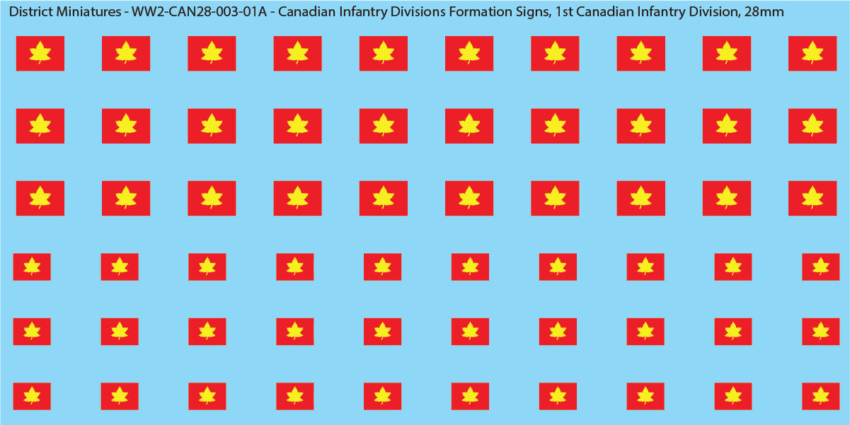 WW2 Canada - Canadian Infantry Divisions Formation Signs (Multiple Options), 28mm