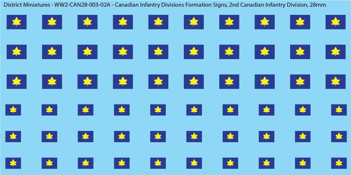 WW2 Canada - Canadian Infantry Divisions Formation Signs (Multiple Options), 28mm