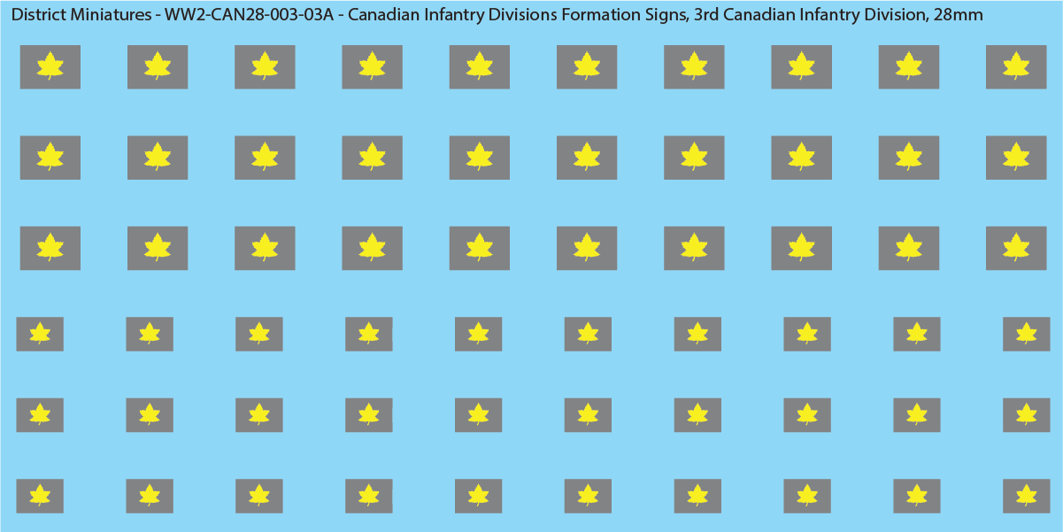 WW2 Canada - Canadian Infantry Divisions Formation Signs (Multiple Options), 28mm