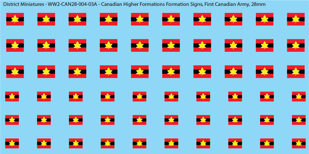 WW2 Canada - Canadian Higher Formations Formation Signs (Multiple Options), 28mm