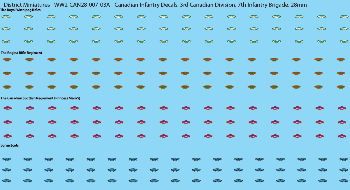 WW2 Canada - Canadian Infantry Decals (Multiple Options), 28mm Decals