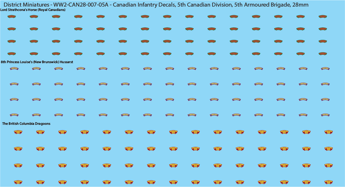 WW2 Canada - Canadian Infantry Decals (Multiple Options), 28mm Decals