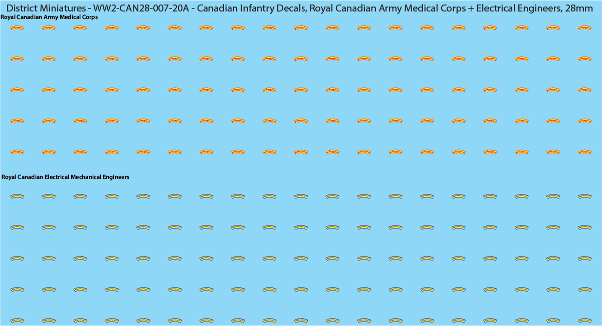 WW2 Canada - Canadian Infantry Decals (Multiple Options), 28mm Decals