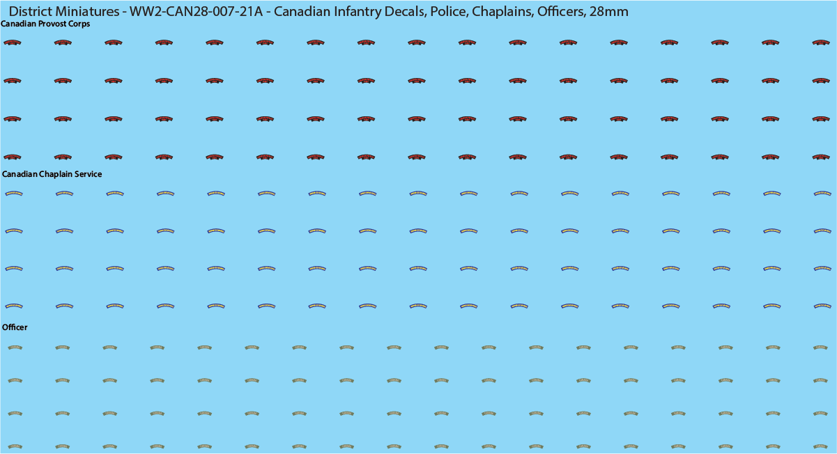 WW2 Canada - Canadian Infantry Decals (Multiple Options), 28mm Decals