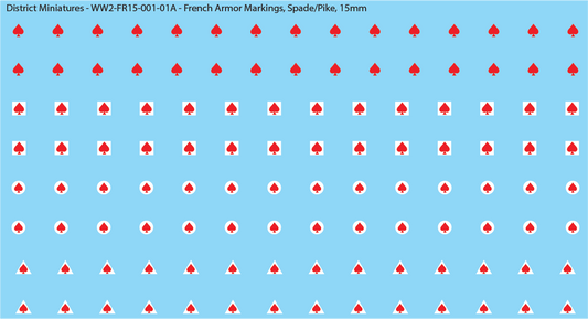 WW2 France - French Armor Markings (Multiple Options), 15mm Decals