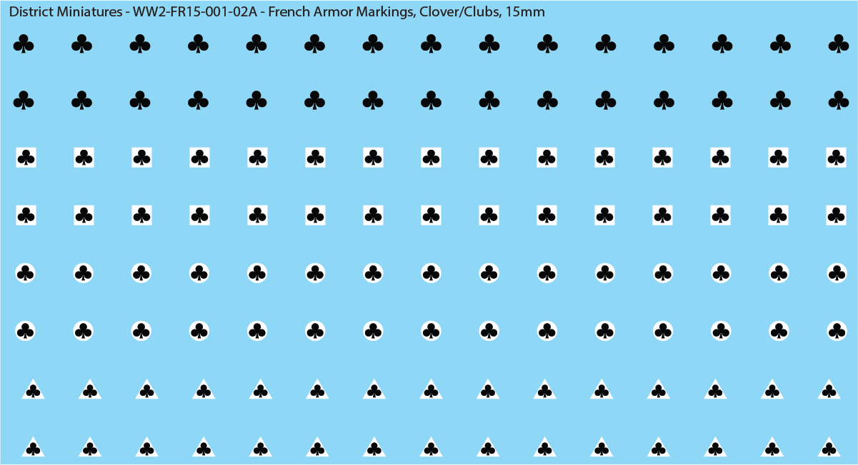 WW2 France - French Armor Markings (Multiple Options), 15mm Decals