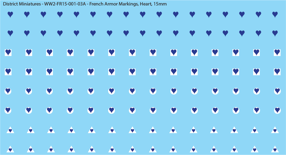 WW2 France - French Armor Markings (Multiple Options), 15mm Decals