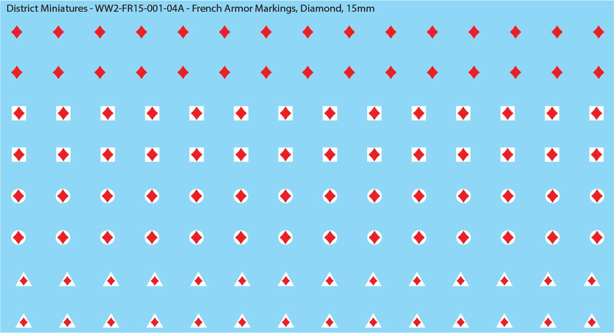 WW2 France - French Armor Markings (Multiple Options), 15mm Decals